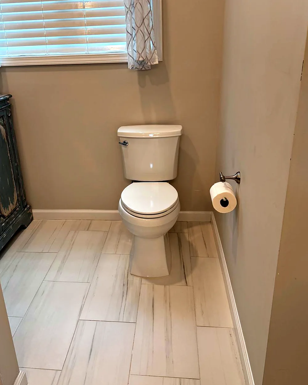 Clean powder room in a Denville, NJ home