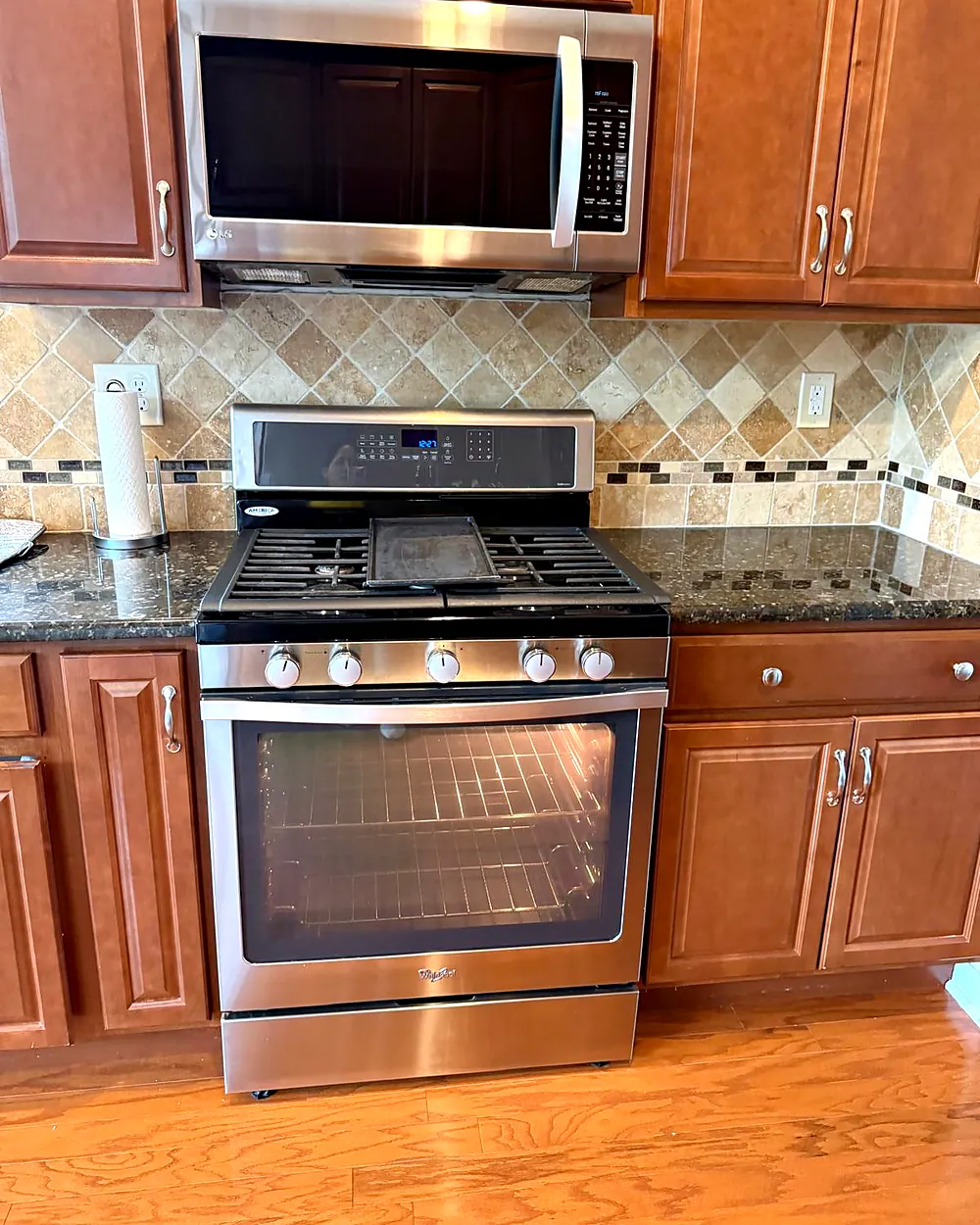 Stove and tile backsplash, house cleaning in Denville, NJ
