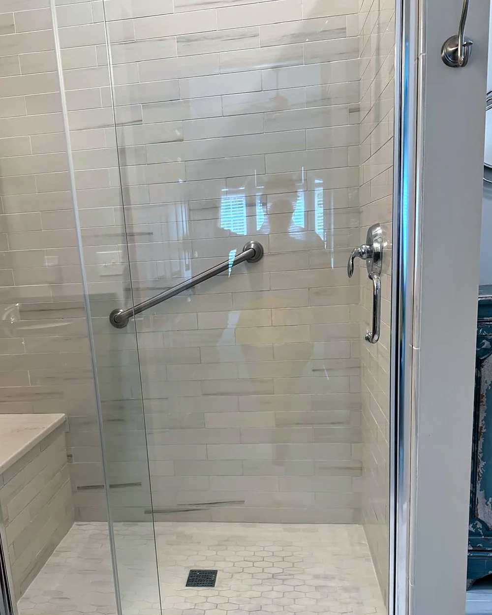 Spotless glass shower after a bathroom cleaning in Mountain Lakes, NJ