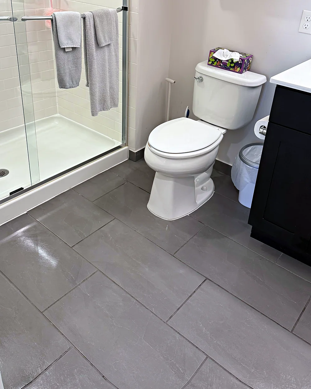 Clean bathroom and shower in a Peapack, NJ home