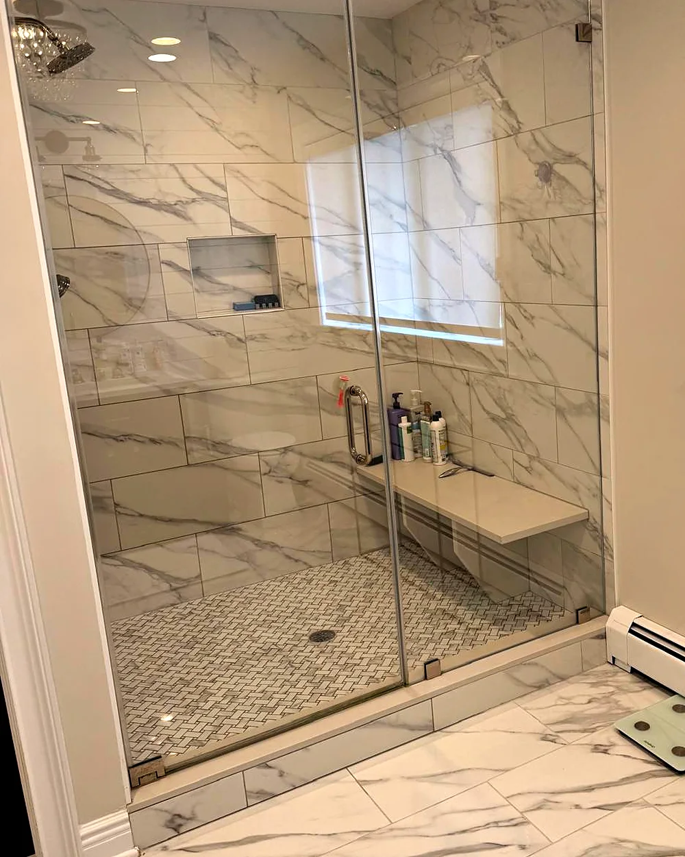Clean walk-in shower in a Rockaway, NJ home